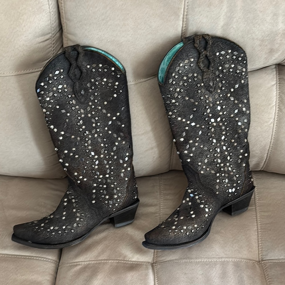Corral Studded Black Western Boots